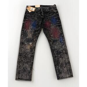 Denim & Supply Ralph Lauren Distressed Raw Black Slim Jeans 32W/30L NEW PAINT